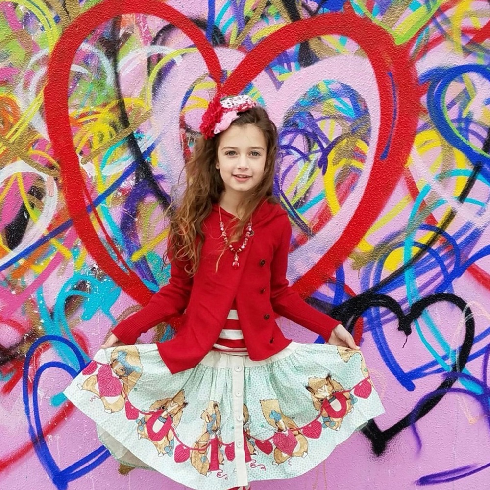 Paper Wings squirrel and heart skirt Size 8